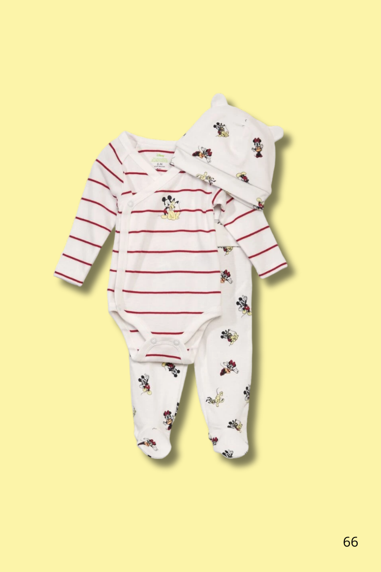 Ensemble 3pcs grenouillère Mikey blanc motif rouge (2) Ensemble-3pcs-grenouillere-Mikey-blanc-motif-rouge