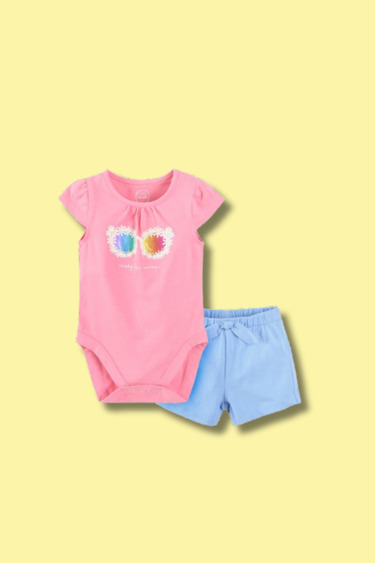 Ensemble deux pièces fille 3-6 mois (Body-short)1