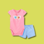 Ensemble deux pièces fille 3-6 mois (Body-short)1