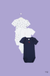 Lot de 3 bodies bébé( bleu foncé-blanc)