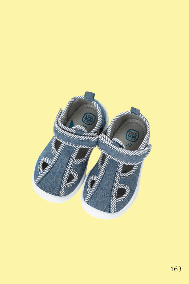 Sandales bébé rayées – Bleu et blanc unisexe Sandales-bebe-rayees-Bleu-et-blanc-unisexe