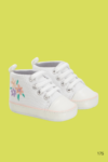 Baskets montantes en toile bébé- Blanc (1)