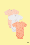 Lot de 3 bodies fantaisie En coton orange