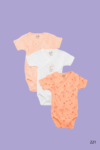 Lot de 3 bodies fantaisie En coton orange