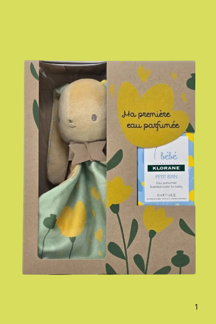 Klorane Bébé Coffret Ma Première Eau Parfumée Petit Brin + Doudou Lapin